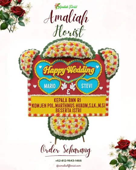 Papan Bunga Pernikahan Antap